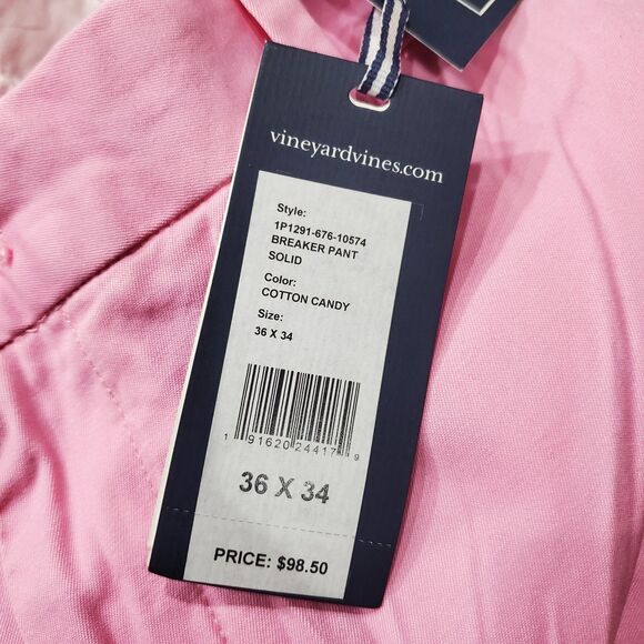 VINEYARD VINES Pants BREAKER Mens 36x34 Pink Chino Straight Casual Preppy - Picture 9 of 10